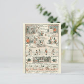 Vintage Ephemera Nursery Rhyme Briefkaart (Staand voorkant)