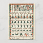 Vintage Ephemera Nursery Rhyme Briefkaart (Voorkant)