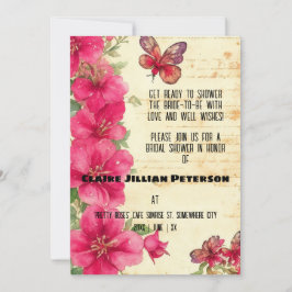 Vintage Ephemera Red Gladiolus Vrijgezellenfeest Kaart