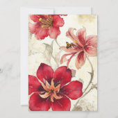 Vintage Ephemera Red Lillies Vrijgezellenfeest Kaart (Achterkant)