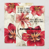 Vintage Ephemera Red Lillies Vrijgezellenfeest Kaart (Voorkant / Achterkant)