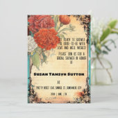 Vintage Ephemera Rode Vrijgezellenfeest Kaart (Staand voorkant)