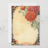 Vintage Ephemera Rode Vrijgezellenfeest Kaart (Achterkant)