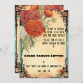 Vintage Ephemera Rode Vrijgezellenfeest Kaart (Voorkant / Achterkant)