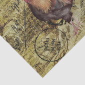 Vintage Ephemera Rooster Boerderij Tissuepapier (Detail)