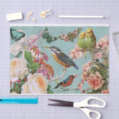 Vintage Ephemera-Rozen Butterflies & Birds-collage Tissuepapier (Craft)