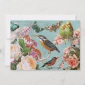 Vintage Ephemera Rozen Vlinders & Vogels Collage Kaart (Voorkant)
