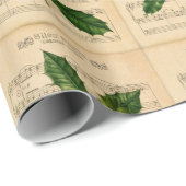 Vintage Ephemera Silent Night Kerstmis Carol Cadeaupapier (Rol Hoek)