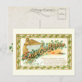 Vintage Erin Go Bragh met Shamrocks Briefkaart (Voorkant / Achterkant)