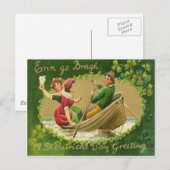 Vintage Erin Go Bragh St. Patrick's Dag Kaart (Voorkant / Achterkant)