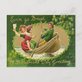 Vintage Erin Go Bragh St. Patrick's Dag Kaart