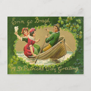 Vintage Erin Go Bragh St. Patrick's Dag Kaart