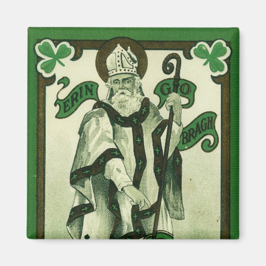 Vintage - Erin Go Bragh - St. Patrick's Groeten Magneet (Voorkant)