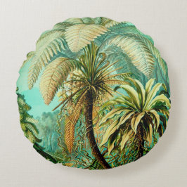 Vintage Ernst Haeckel Botanische Palmen Rond Kussen
