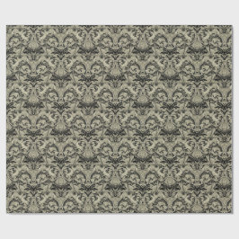 Vintage Escher Gotische Vleermuis Damast Halloween Cadeaupapier