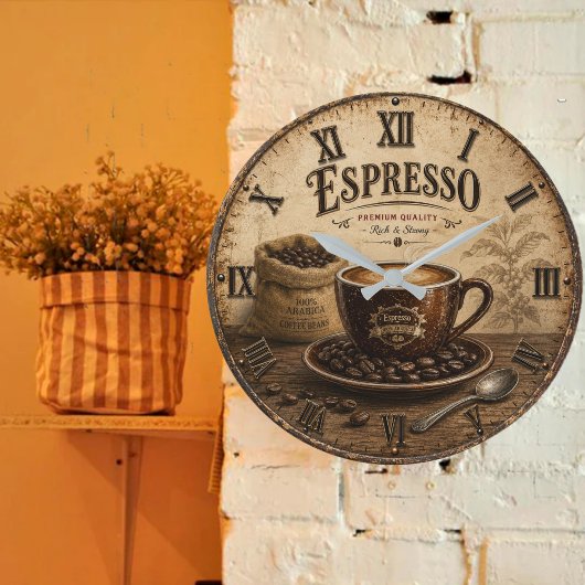 Vintage Espresso Coffee Grote Klok