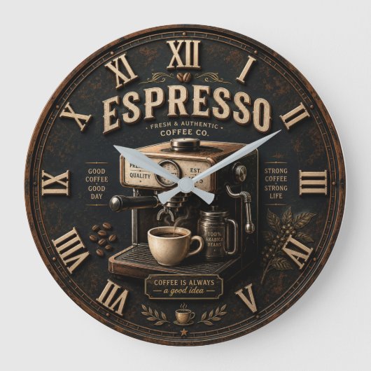 Vintage Espresso Coffee Machine Grote Klok (Voorkant)