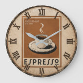 Vintage Espresso Italian Coffee Grote Klok (Voorkant)
