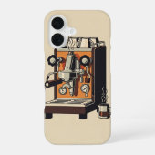 Vintage Espresso Machine iPhone 16 Hoesje (Achterkant)