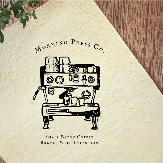 Vintage Espresso Machine Koffie branding Rubberstempel