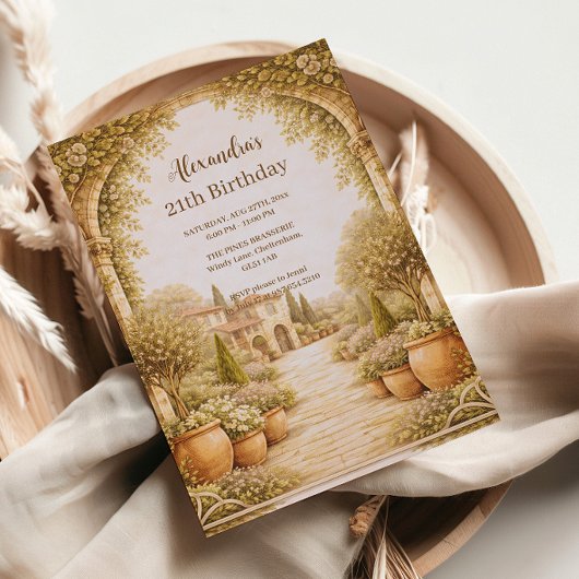 Vintage Estate Garden Birthday Kaart