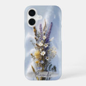 Vintage esthetiek wilde bloemen aangepaste naam iPhone 16 hoesje (Achterkant)