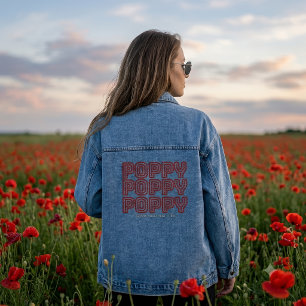 Vintage esthetische bloem botanisch embleem overzi denim jacket