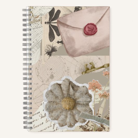 Vintage Esthetische Collage Notitieboek (Voorkant)