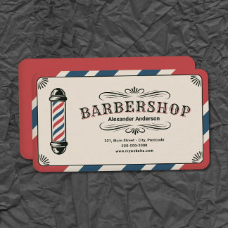 Vintage esthetische herenkapper visitekaartje