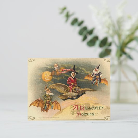 Vintage Etherisch Halloween Feestdagenkaart (Staand voorkant)