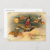 Vintage Etherisch Halloween Feestdagenkaart (Voorkant / Achterkant)