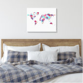 Vintage Ethnic World Map Canvas Afdruk (Insitu (Slaapkamer))