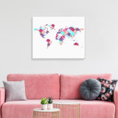 Vintage Ethnic World Map Canvas Afdruk (Insitu (Woonkamer))