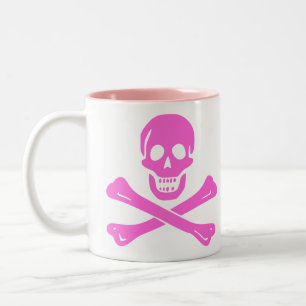 Vintage Etsing Jolly Roger Grafiek Tweekleurige Koffiemok