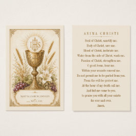 Vintage Eucharistische IHS Eerste Communie Aandenk Visitekaartje
