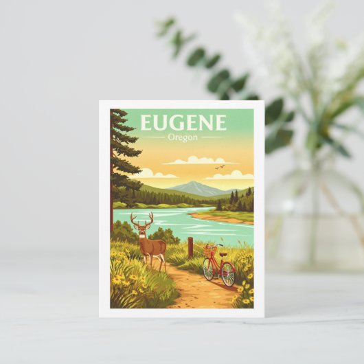 Vintage Eugene Oregon Briefkaart (Staand voorkant)