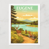 Vintage Eugene Oregon Briefkaart (Voorkant)
