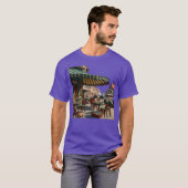Vintage European Cafe Scene friends T-shirt (Voorkant volledig)