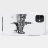 Vintage Europese stads waterweg iPhone 11 Hoesje (Achterkant (horizontaal))