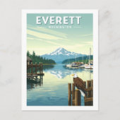 Vintage Everett Washington Briefkaart (Voorkant)