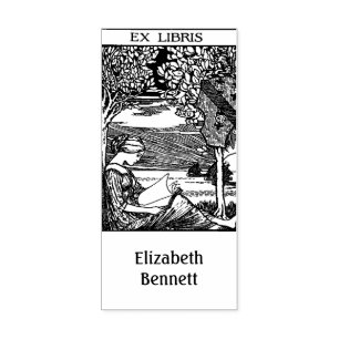 Vintage Ex Libris Boekplaat Rubberstempel