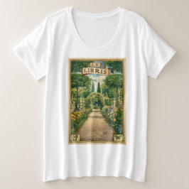 Vintage Ex Libris Garden Path Bookplate Art  Grote Maat T-shirt