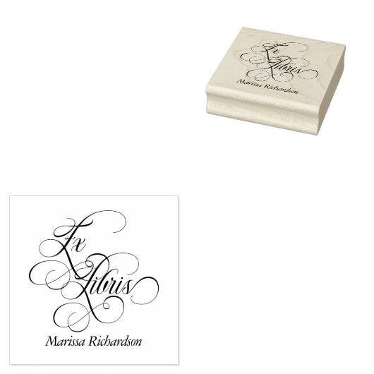 Vintage Ex Libris Personalized Rubberstempel (Gestempeld)