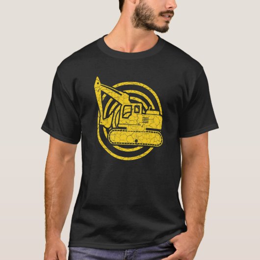 Vintage Excavator  Construction vehicles T-shirt (Voorkant)