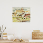 Vintage Expressionisme, Almeria door Walter Gramat Poster (Keuken)