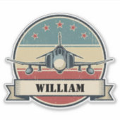 Vintage F-4 Phantom-vliegtuig Aviation Badge Sticker (Voorkant)