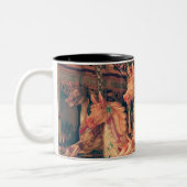 Vintage Fairground Carousel Horses Tweekleurige Koffiemok (Links)