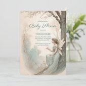 Vintage Fairy Baby Shower Kaart (Staand voorkant)