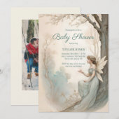 Vintage Fairy Baby Shower Kaart (Voorkant / Achterkant)