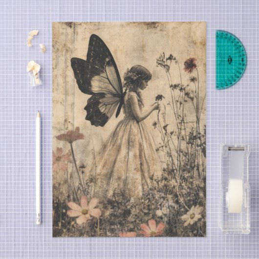 Vintage Fairy Butterfly Wings Decoupage Tissuepapier (Craft)